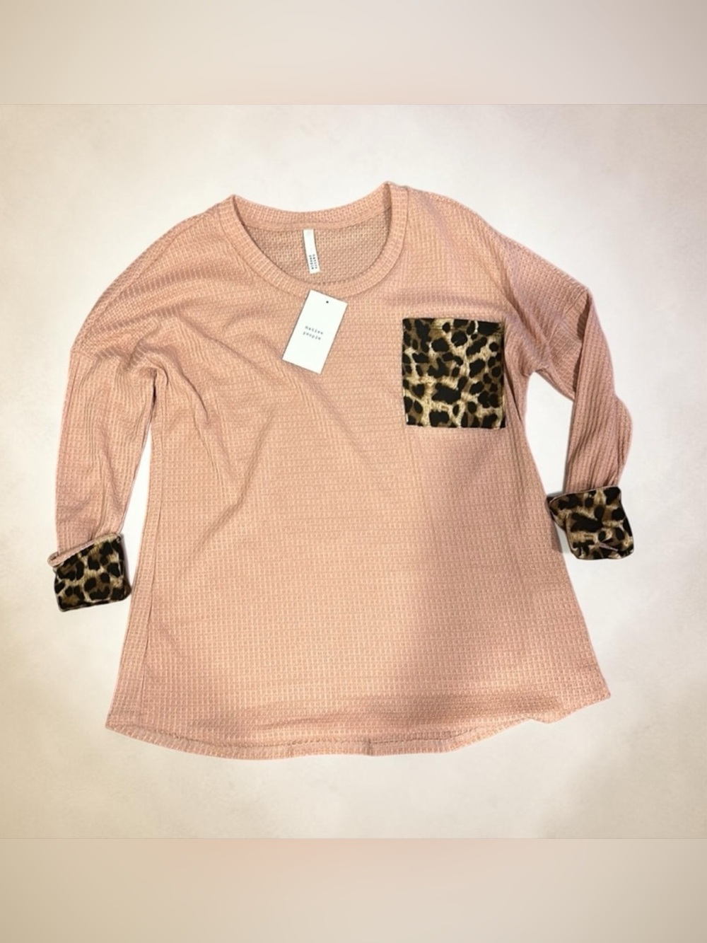 Native People Waffle & Leopard Top